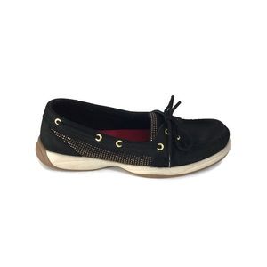 Sperry Top Sider Black Gold Boat Shoes Sz 9.5